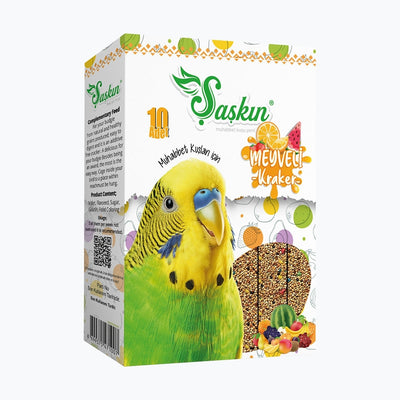 Şaşkın Meyveli Muhabbet Kuşu Krakeri - 10'lu