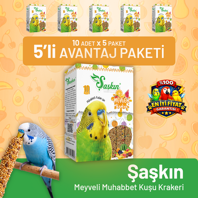 Meyveli Muhabbet Kuşu Krakeri 10'lu - 5 Adet