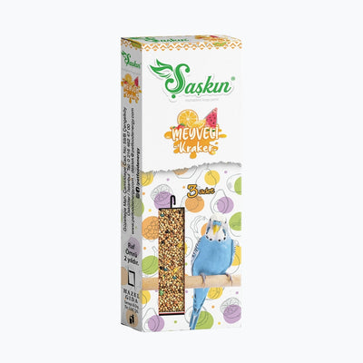 Şaşkın Meyveli Muhabbet Kuşu Krakeri - 3'lü