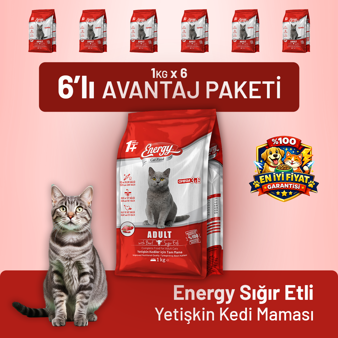 Sığır Etli Yetişkin Kedi Maması - 6 Adet