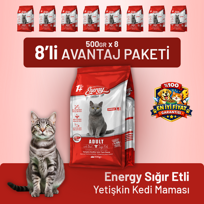 Sığır Etli Yetişkin Kedi Maması - 8 Adet