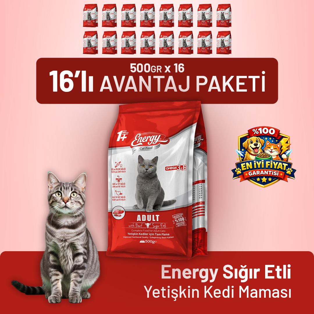 Sığır Etli Yetişkin Kedi Maması - 16 Adet