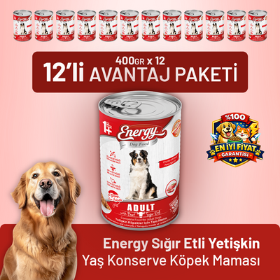 Sığır Etli Yetişkin Yaş Köpek Maması 400 g - 12 Adet