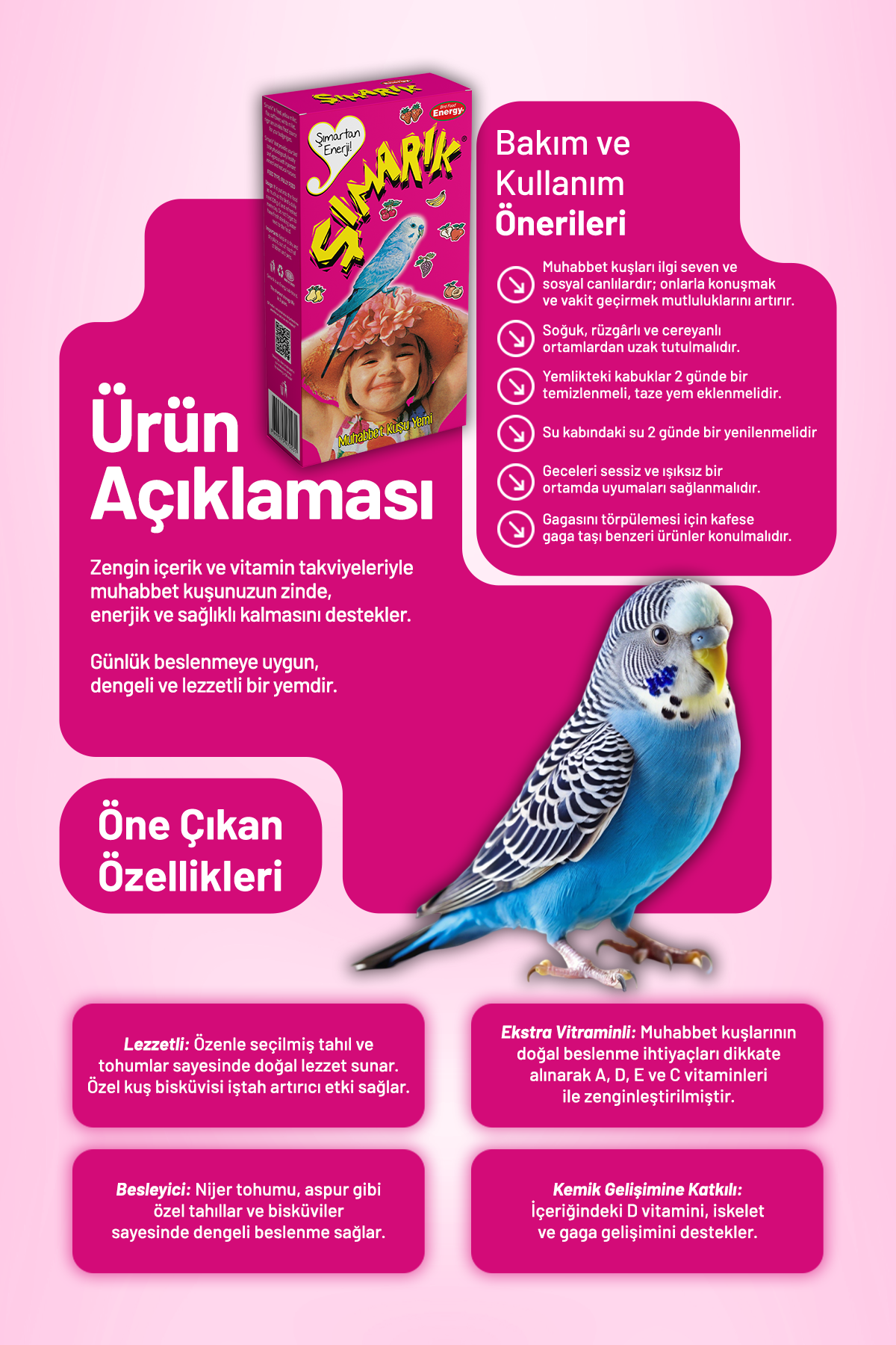 Şımarık Muhabbet Kuşu Yemi - 3 Adet