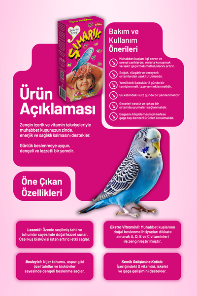 Şımarık Muhabbet Kuşu Yemi - 3 Adet