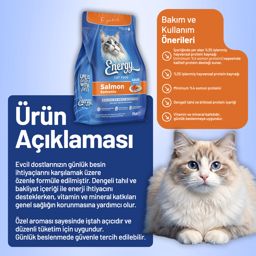 Somonlu Kedi Maması 1 KG - 6 Adet