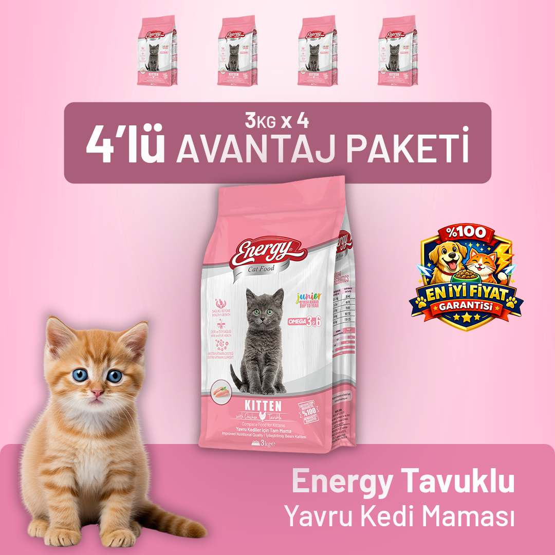 Tavuklu Yavru Kedi Maması 3 KG - 4 Adet