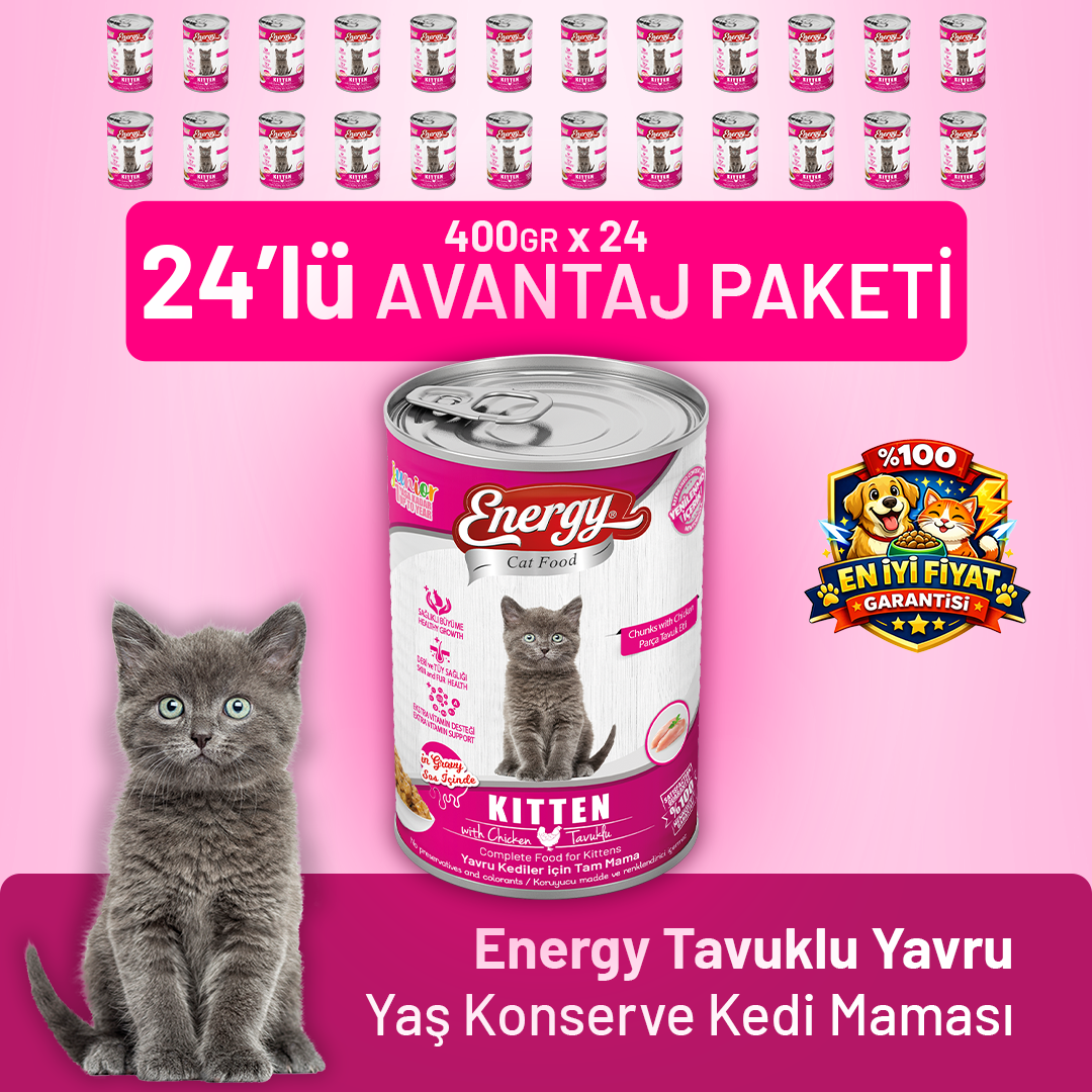 Tavuklu Yavru Yaş Kedi Maması 400 g - 24 Adet