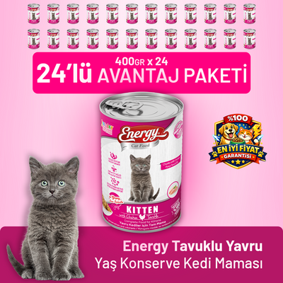Tavuklu Yavru Yaş Kedi Maması 400 g - 24 Adet