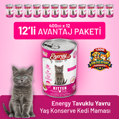 Tavuklu Yavru Yaş Kedi Maması 400 g - 12 Adet