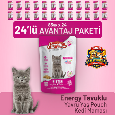 Tavuklu Yavru Yaş Kedi Maması 85 g - 24 Adet