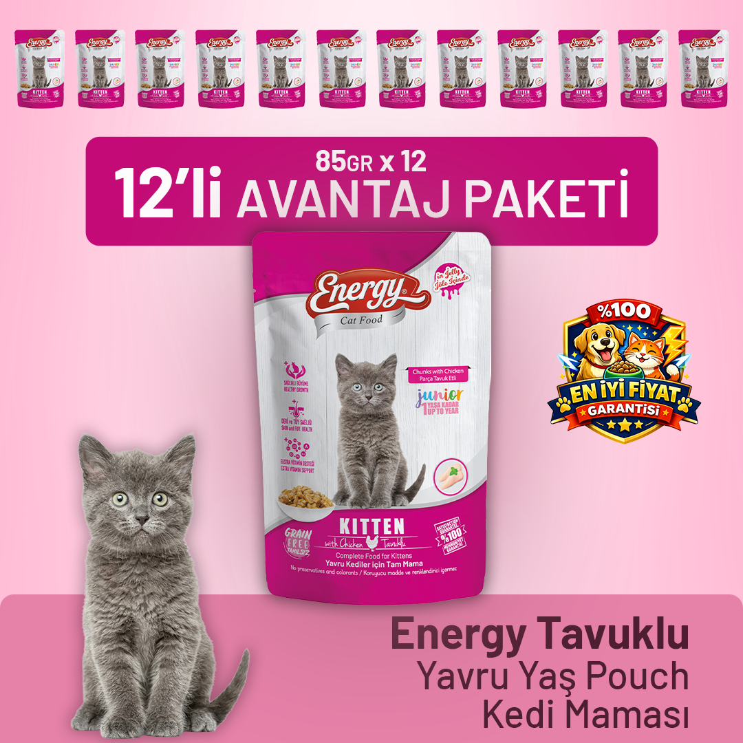 Tavuklu Yavru Yaş Kedi Maması 85 g - 12 Adet