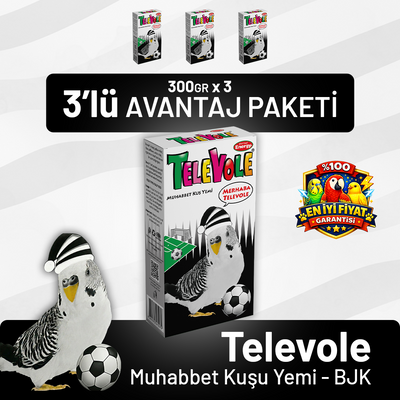 Televole Muhabbet Kuşu Yemi/BJK 300 g - 3 Adet