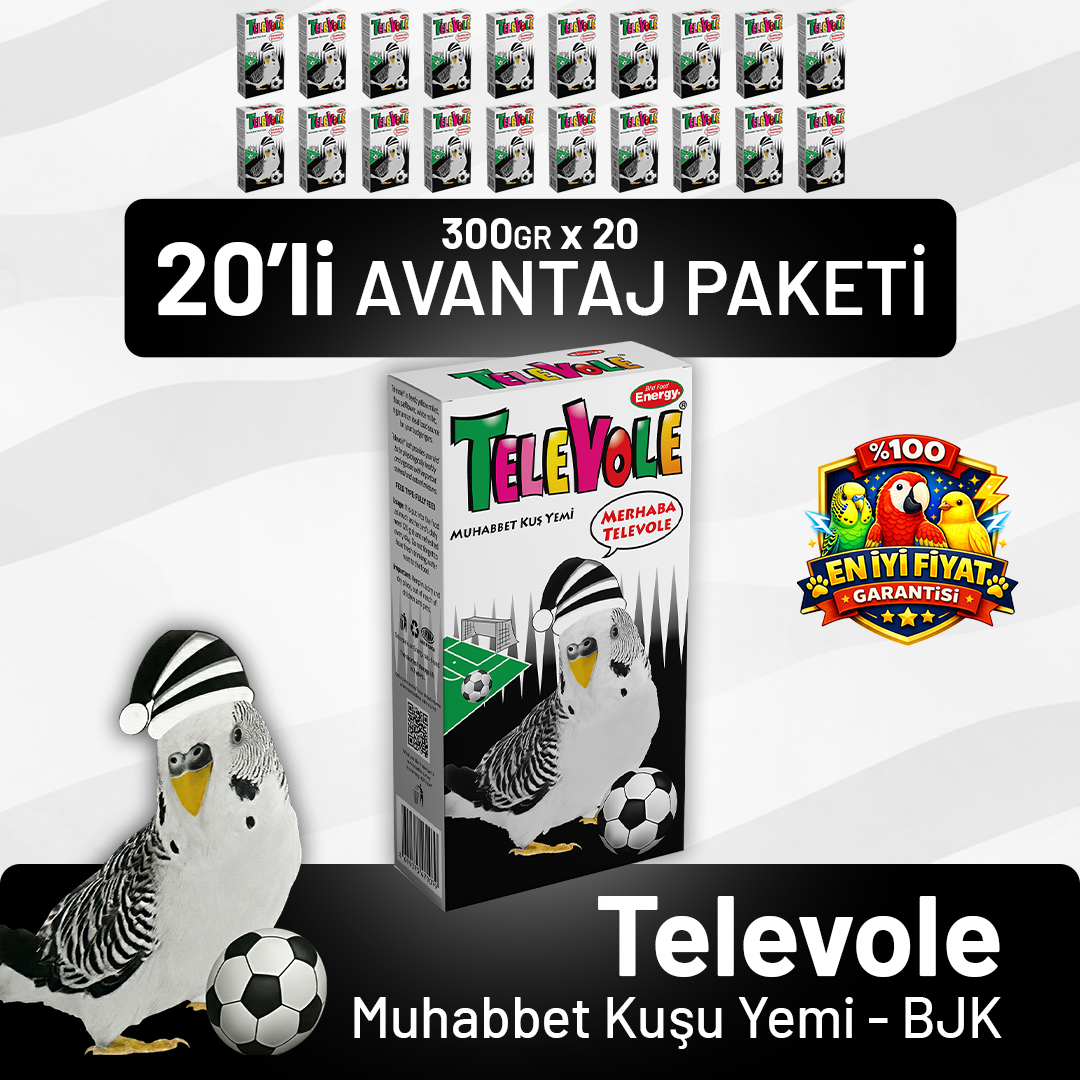Televole Muhabbet Kuşu Yemi/BJK 300 g - 20 Adet