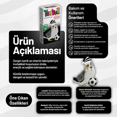 Televole Muhabbet Kuşu Yemi/BJK 300 g - 20 Adet