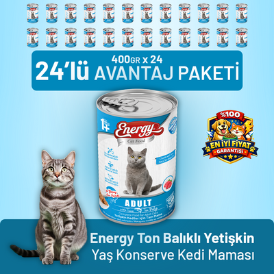 Ton Balıklı Yetişkin Yaş Kedi Maması 400 g - 24 Adet